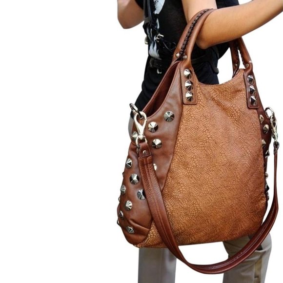 Be & D Handbags - Be&D Large New Garbo Embossed Crossbody Tote - NWT